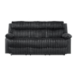 Glory Furniture Plush G00923A-RS 3 Seaters Sofa W/Table W/ Led Belt Black Teddy Fabric
