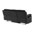 Glory Furniture Plush G00923A-RS 3 Seaters Sofa W/Table W/ Led Belt Black Teddy Fabric
