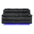 Glory Furniture Plush G00923A-RS 3 Seaters Sofa W/Table W/ Led Belt Black Teddy Fabric