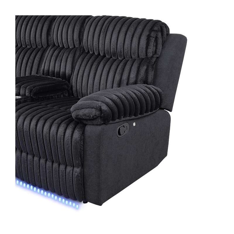 Glory Furniture Plush G00923B-SC Sectional in Black