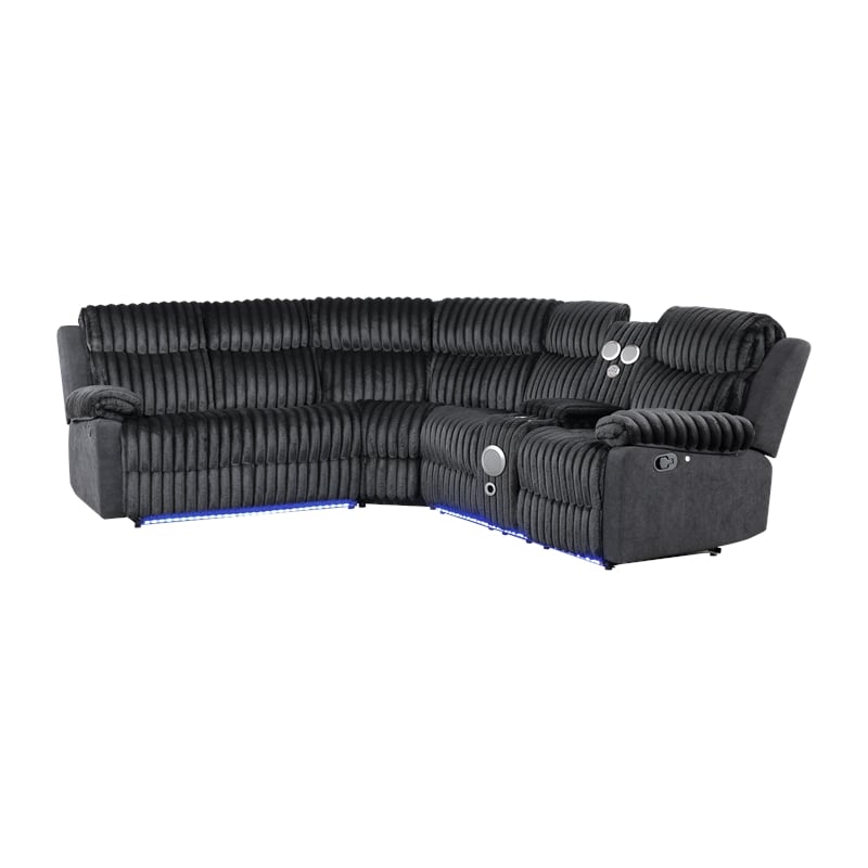Glory Furniture Plush G00923B-SC Sectional in Black