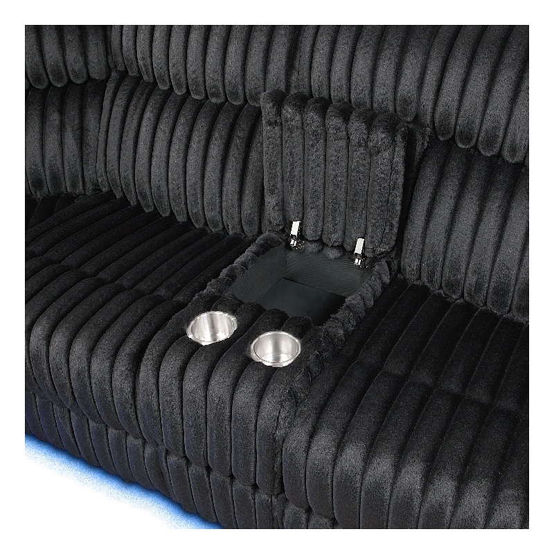 Glory Furniture Plush G00923B-SC Sectional in Black