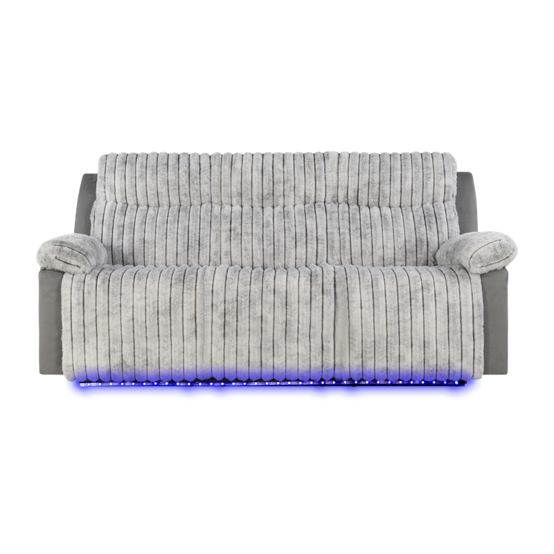 Glory Furniture Plush G00925A-RS 3 Seaters Sofa W/Table W/ Led Belt Gray