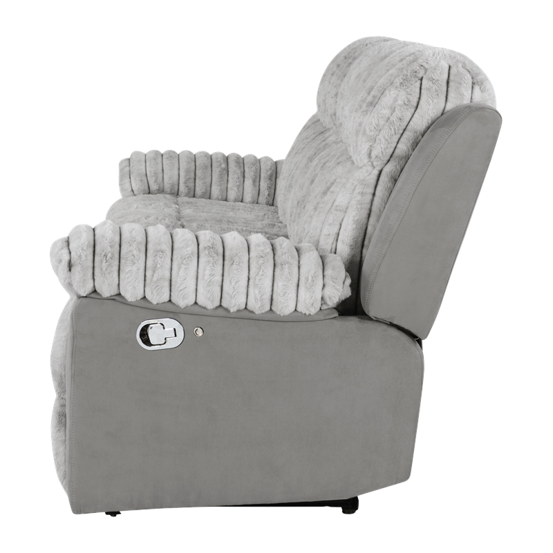 Glory Furniture Plush G00925A-RS 3 Seaters Sofa W/Table W/ Led Belt Gray