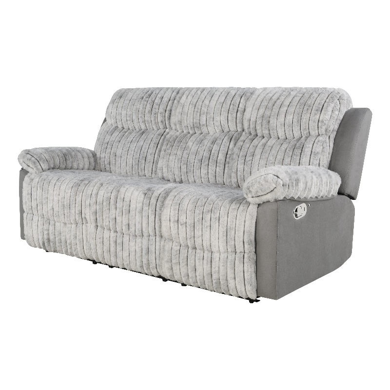 Glory Furniture Plush G00925A-RS 3 Seaters Sofa W/Table W/ Led Belt Gray