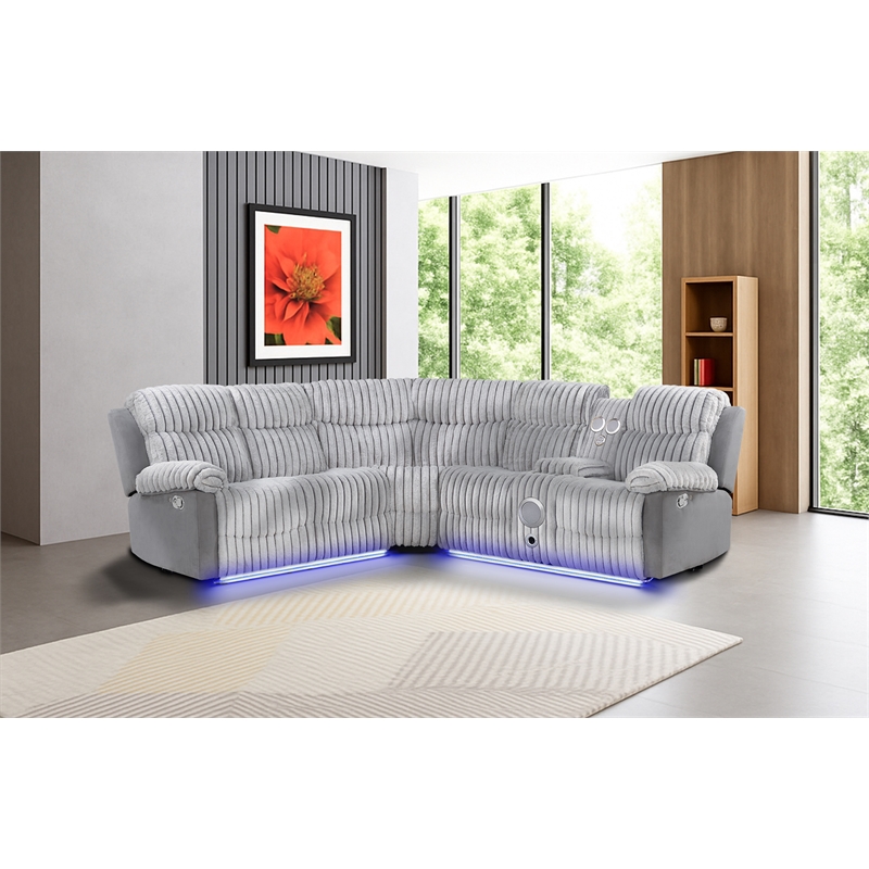 Glory Furniture Plush G00925B-SC Sectional in Gray