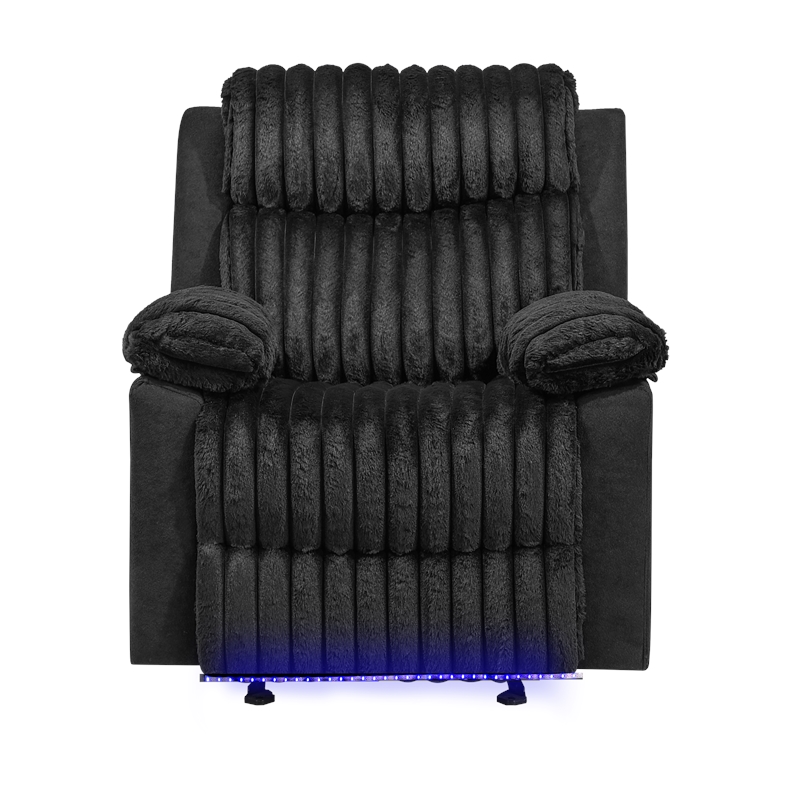 Glory Furniture Plush G00923A-RC Glider Recliner Chair W/ Led Belt Black