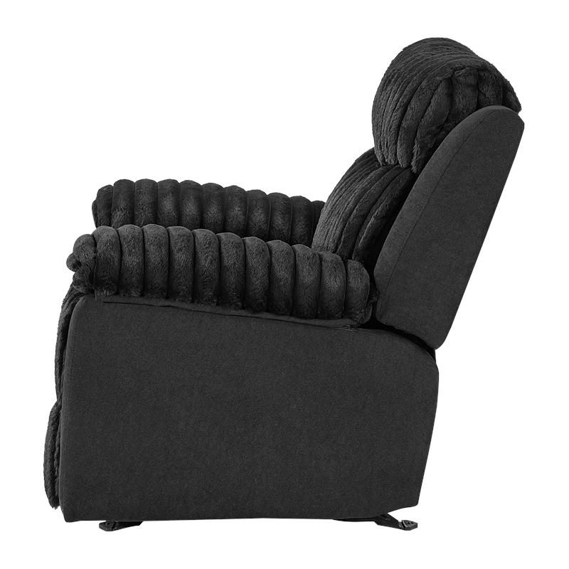 Glory Furniture Plush G00923A-RC Glider Recliner Chair W/ Led Belt Black