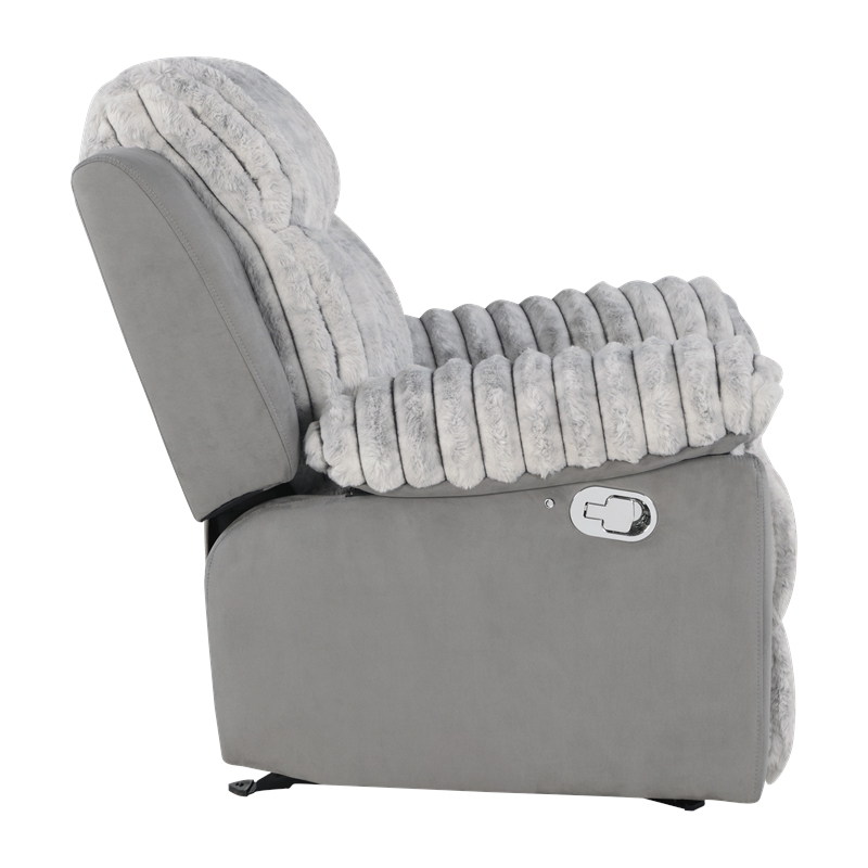 Glory Furniture Plush G00925A-RC Glider Recliner Chair W/ Led Belt Gray