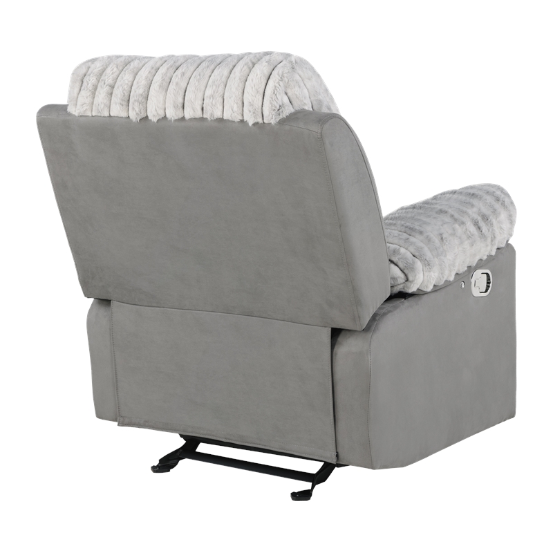Glory Furniture Plush G00925A-RC Glider Recliner Chair W/ Led Belt Gray