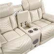 Glory Furniture Sensa G00727A-RL Power Reclining Loveseat.W/Bluetooth  Speaker W/ Led Belt Beige Faux Leather