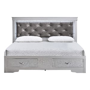 Glory Furniture Lorana G6500F-KSB King Bed Silver Champagne