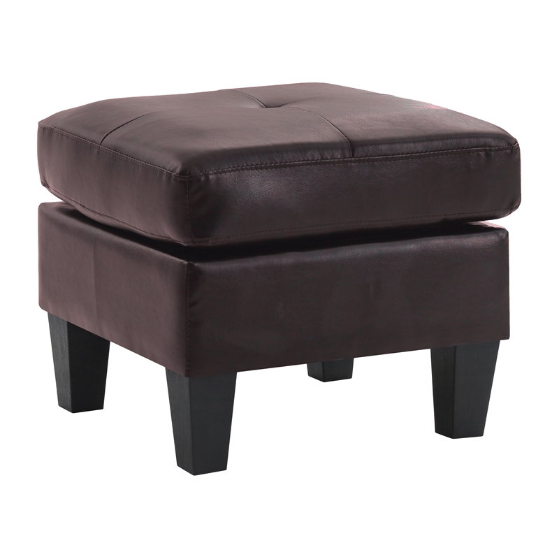Glory Furniture Newbury G464-O Ottoman DARK BROWN Faux Leather