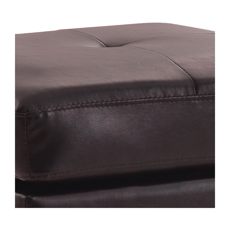 Glory Furniture Newbury G464-O Ottoman DARK BROWN Faux Leather