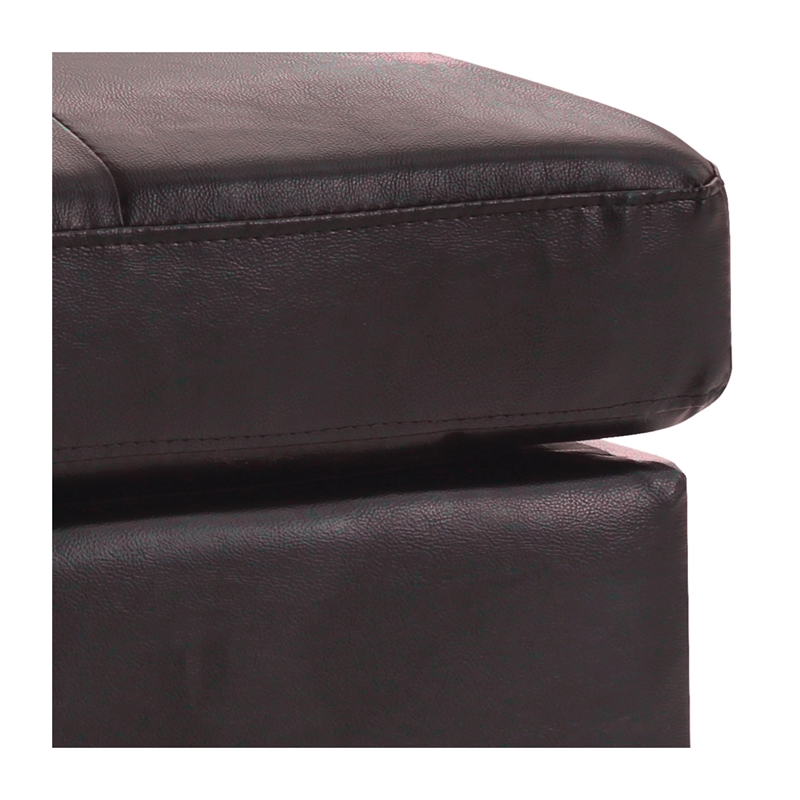 Glory Furniture Newbury G464-O Ottoman DARK BROWN Faux Leather