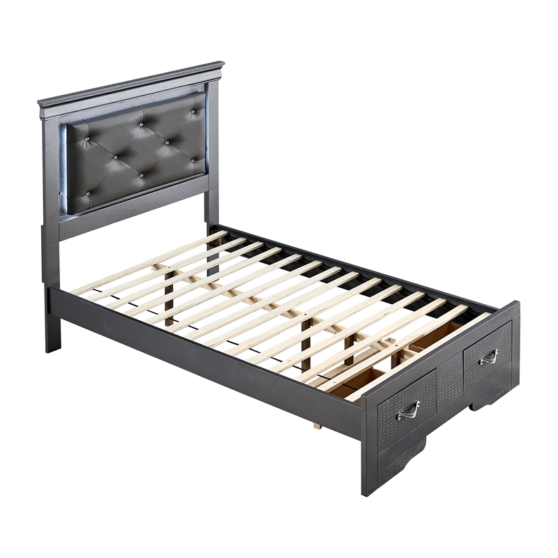 Glory Furniture Lorana G6502F-TSB Twin Bed Gunmetal Gray