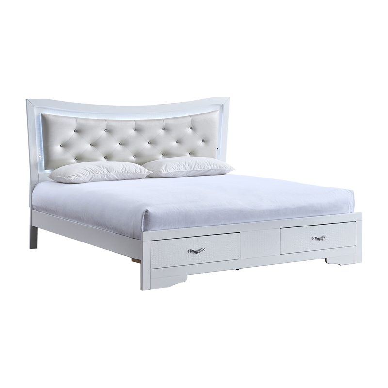 Glory Furniture Lorana G6590E-KSB4 King Bed Sparkling White