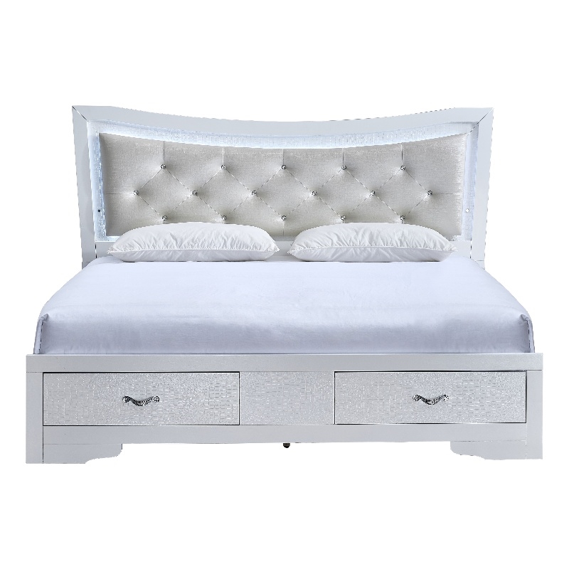 Glory Furniture Lorana G6590E-KSB4 King Bed Sparkling White
