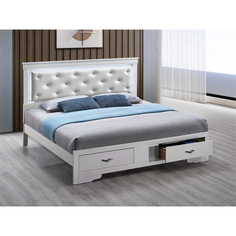 Glory Furniture Lorana G6590F-KSB King Bed Sparkling White