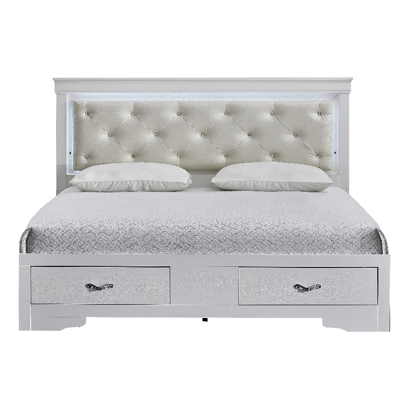 Glory Furniture Lorana G6590F-KSB King Bed Sparkling White