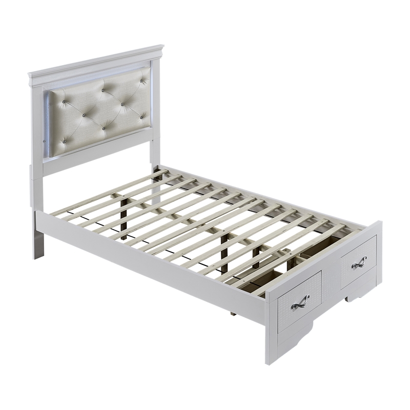 Glory Furniture Lorana G6590F-TSB Twin Bed Sparkling White