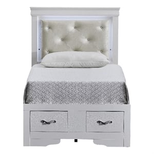 Glory Furniture Lorana G6590F-TSB Twin Bed Sparkling White