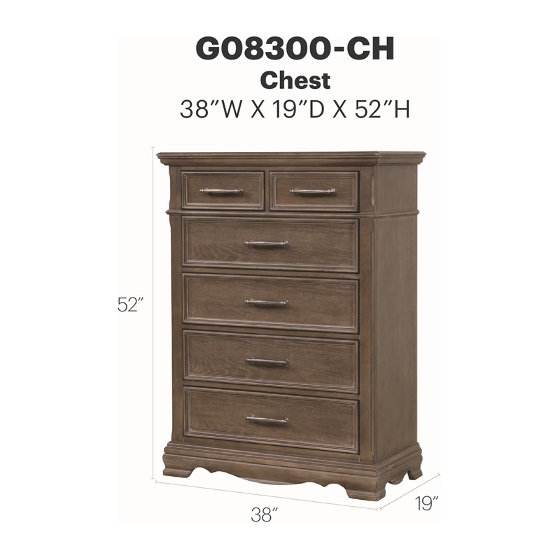 Glory Furniture Stirling G08300-CH Chest Brown with gray undertones