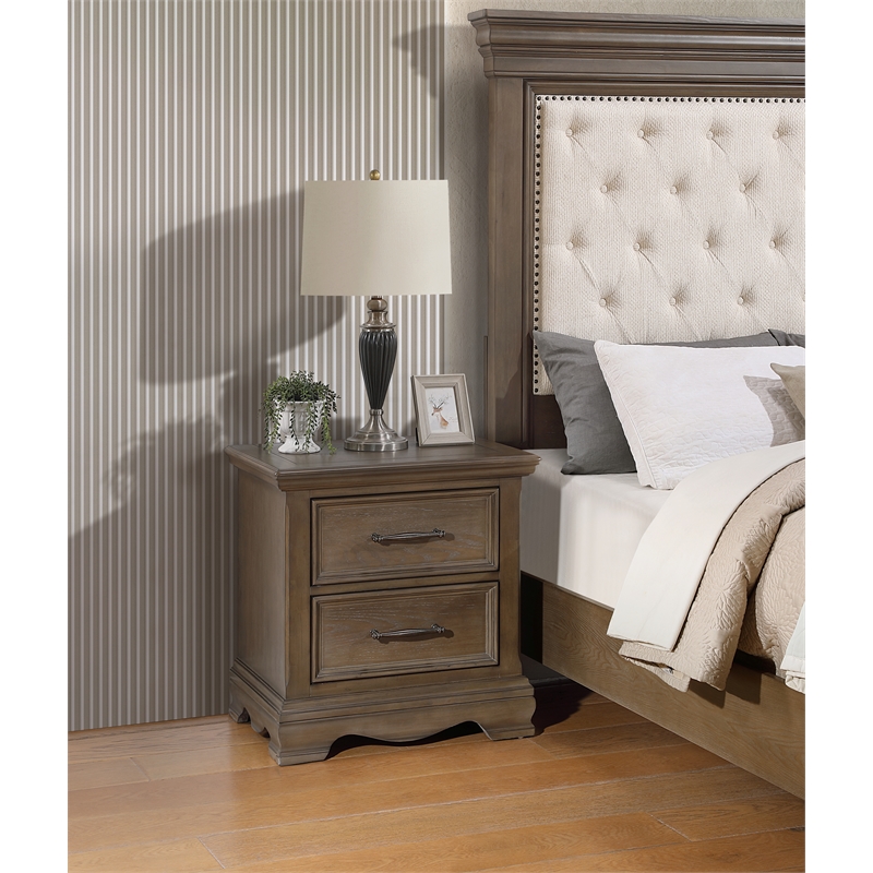 Glory Furniture Stirling G08300-N Nightstand Brown with Gray Understones