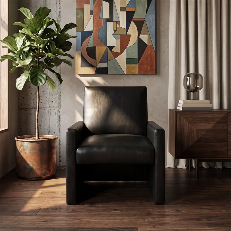 Glory Furniture Margate G00717-C Black Faux Leather Accent Chair