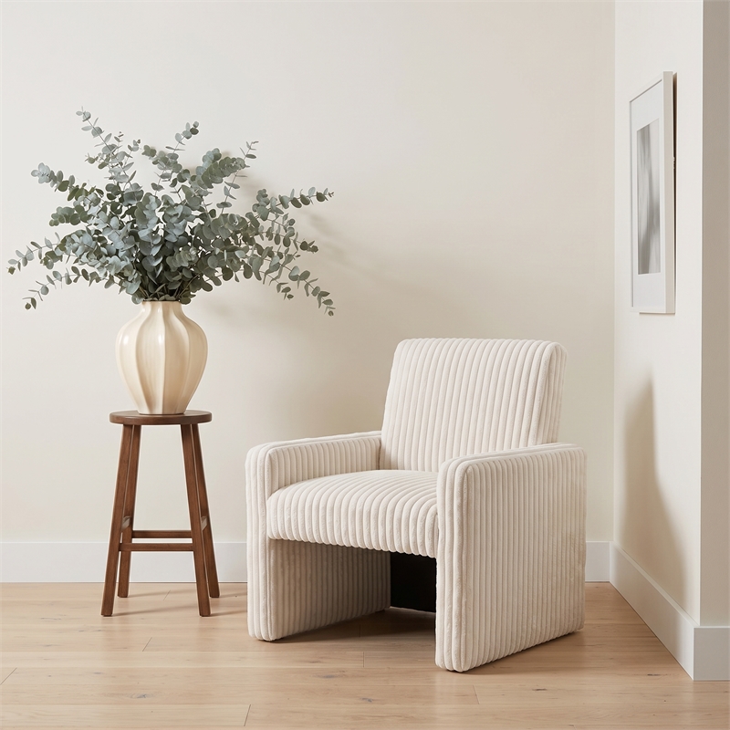 Glory Furniture Margate G00718-C White Teddy Fabric Accent Chair