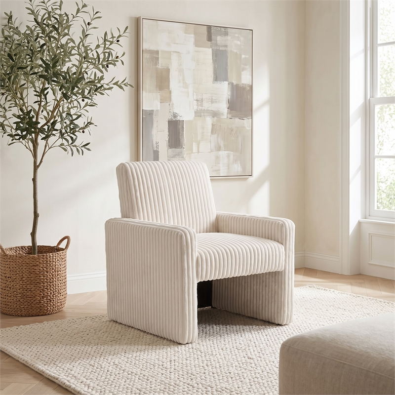 Glory Furniture Margate G00718-C White Teddy Fabric Accent Chair