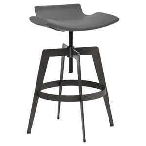 Sunpan Bancroft 22.5-30.5&quot Modern Faux Leather Adjustable Stool in Gray