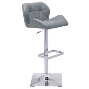 Sunpan Boulton 25 - 33&quot Modern Faux Leather Adjustable Stool in Gray