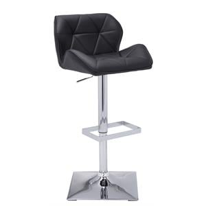 Sunpan Boulton 25 - 33&quot Modern Faux Leather Adjustable Stool in Black