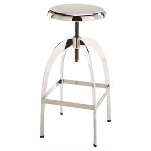 Sunpan Colby 26.5 - 33.5&quot Modern Metal Adjustable Stool in Silver/Chrome