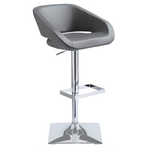Sunpan Gustavo 24 - 32.5&quot Modern Faux Leather Adjustable Stool in Gray