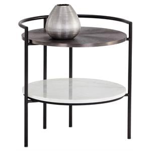 Sunpan Brighton 20.25&quot Contemporary Metal Nightstand in Brown