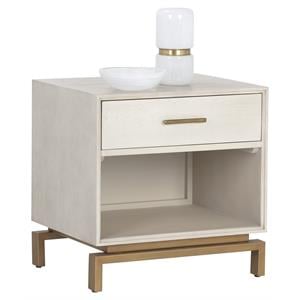 Sunpan Valencia 22&quot Rectangular Modern Wood and Steel Nightstand in Gray
