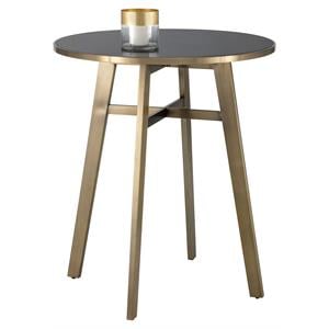 Sunpan Bronx 35.5&quot Modern Tempered Glass Top Bar Table in Black