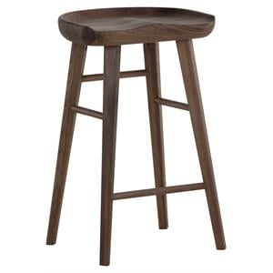 Sunpan Dominic 25.75&quot Traditional Wood Counter Stool in Brown/Walnut