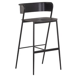 Sunpan Keanu 29.5&quot Modern Aluminum and Iron Barstool in Gray