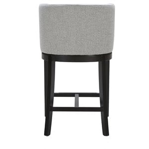 Sunpan Hayden 26&quot Modern Fabric and Wood Counter Stool in Gray/Black