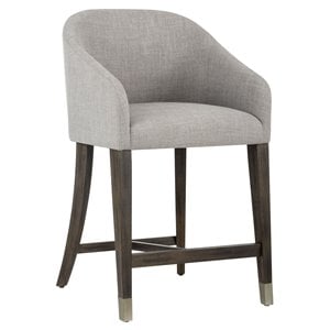 Sunpan Nellie 26&quot Modern Fabric Counter Stool in Gray and Brown
