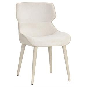 Sunpan Jesmond 18.4&quot Faux Leather and Fabric Dining Chair in Cream (Set of 2)