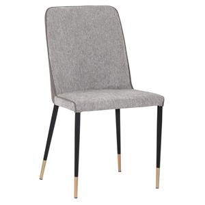 Sunpan Klaus 18.75&quot Faux Leather Dining Chair in Flint Gray (Set of 2)