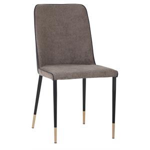 Sunpan Klaus 18.75&quot Faux Leather Dining Chair in Sparrow Gray (Set of 2)