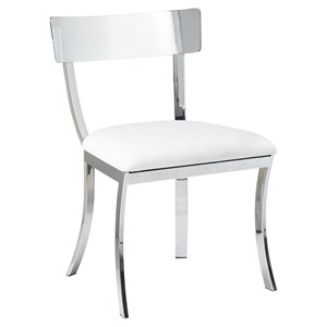 Sunpan Maiden 18.5&quot Modern Faux Leather Dining Chair in White (Set of 2)