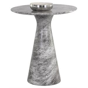 Sunpan Shelburne 34&quot Round Modern Concrete and Marble Counter Table in Gray