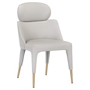 Sunpan Melody 18.5&quot Modern Faux Leather Dining Chair in Napa Stone