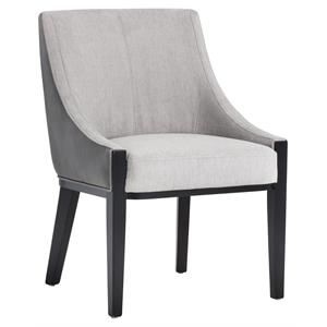Sunpan Aurora 19.25&quot Transitional Faux Leather and Fabric Dining Chair in Stone